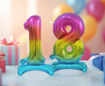 Picture of STANDING FOIL BALLOON 8 RAINBOW 38CM